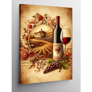 Kanvas Tablo Şarap Ve Peynir Teması 100x140 cm