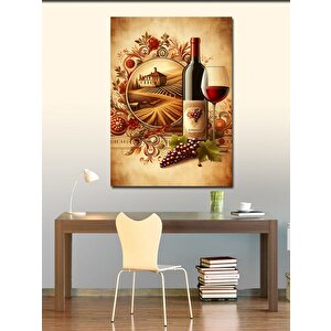 Kanvas Tablo Şarap Ve Peynir Teması 100x140 cm