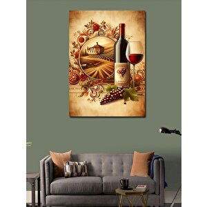 Kanvas Tablo Şarap Ve Peynir Teması 70x100 cm