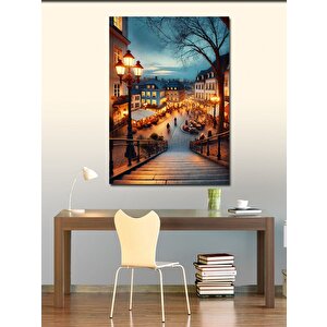 Kanvas Tablo Gece Sokakları Ve Işıklar 50x70 cm