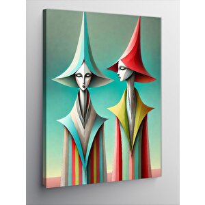 Kanvas Tablo Soyut İkiz Kadın Portreleri 70x100 cm