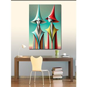 Kanvas Tablo Soyut İkiz Kadın Portreleri 70x100 cm