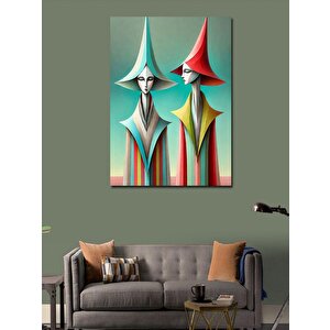Kanvas Tablo Soyut İkiz Kadın Portreleri 70x100 cm