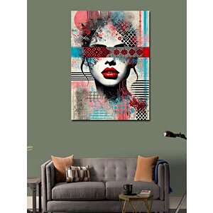 Kanvas Tablo Soyut Çizgiler Ve Kadın Yüzü 70x100 cm