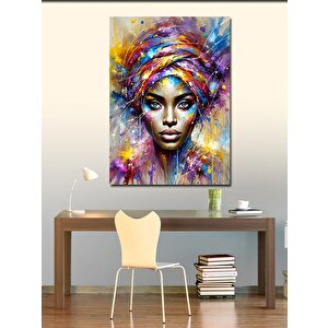 Kanvas Tablo Renkli Soyut Kadın Portresi 50x70 cm