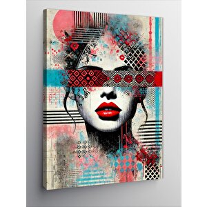 Kanvas Tablo Soyut Çizgiler Ve Kadın Yüzü 100x140 cm