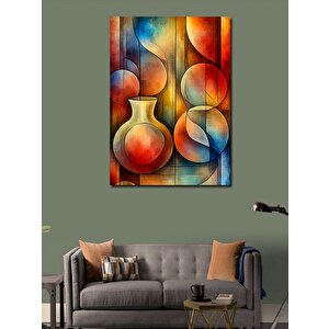 Kanvas Tablo Renkli Soyut Vazo Sanatı 50x70 cm