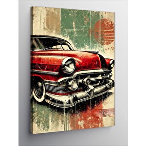 Kanvas Tablo Kırmızı Klasik Araba 70x100 cm