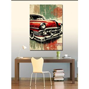Kanvas Tablo Kırmızı Klasik Araba 70x100 cm