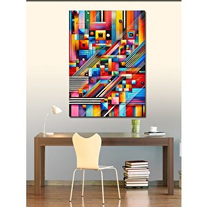 Kanvas Tablo Soyut Geometrik Renkli Tasarım 50x70 cm
