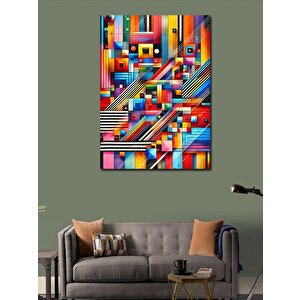 Kanvas Tablo Soyut Geometrik Renkli Tasarım 50x70 cm