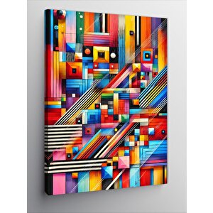 Kanvas Tablo Soyut Geometrik Renkli Tasarım 100x140 cm