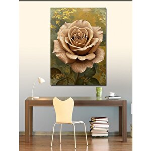 Kanvas Tablo Bej Gül Çiçeği 70x100 cm