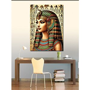Kanvas Tablo Mısır Kraliçesi Ve Antik Simgeler 50x70 cm