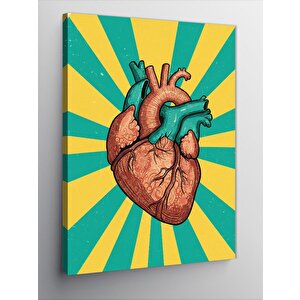 Kanvas Tablo Anatomik Kalp Tasarımı 70x100 cm