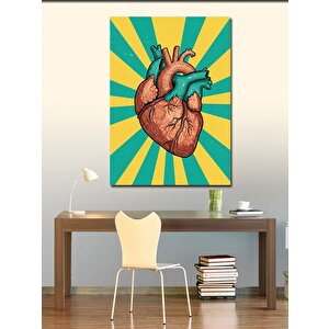 Kanvas Tablo Anatomik Kalp Tasarımı 70x100 cm