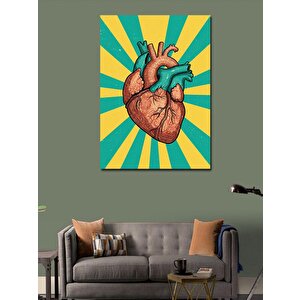 Kanvas Tablo Anatomik Kalp Tasarımı 70x100 cm