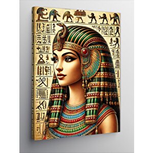 Kanvas Tablo Mısır Kraliçesi Ve Antik Simgeler 70x100 cm