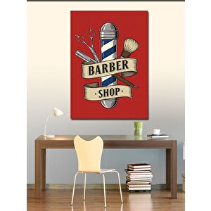 Kanvas Tablo Berber Dükkanı Logosu 50x70 cm