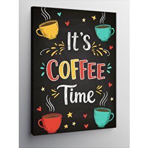 Kanvas Tablo It’s Coffee Time Ve Renkli Fincanlar 70x100 cm
