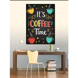 Kanvas Tablo It’s Coffee Time Ve Renkli Fincanlar 70x100 cm
