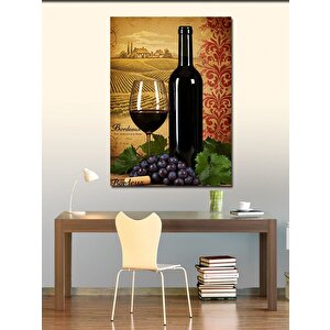 Kanvas Tablo Şarap Ve Üzüm Manzarası 70x100 cm