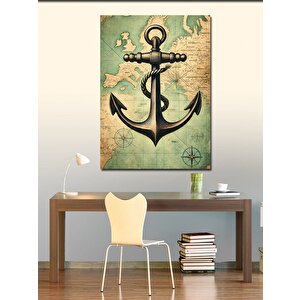 Kanvas Tablo Çapa Ve Deniz Haritası 70x100 cm