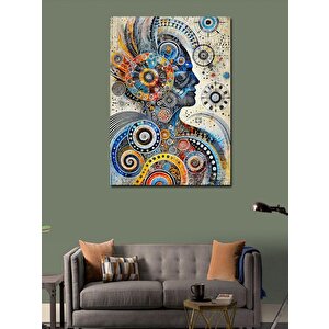 Kanvas Tablo Soyut İnsan Yüzü Tasarımı 100x140 cm