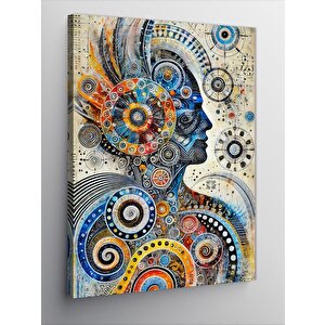 Kanvas Tablo Soyut İnsan Yüzü Tasarımı 50x70 cm