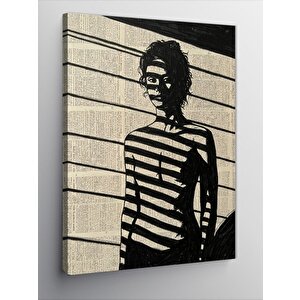 Kanvas Tablo Gölgelerle Örülmüş Kadın 100x140 cm