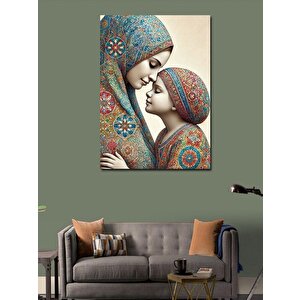 Kanvas Tablo Anne Ve Çocuk Motifi 100x140 cm