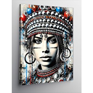 Kanvas Tablo Renkli Kraliçe Portresi 100x140 cm