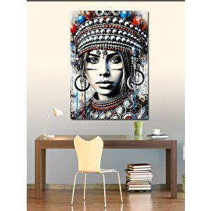 Kanvas Tablo Renkli Kraliçe Portresi 100x140 cm