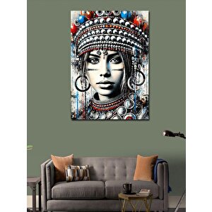 Kanvas Tablo Renkli Kraliçe Portresi 100x140 cm