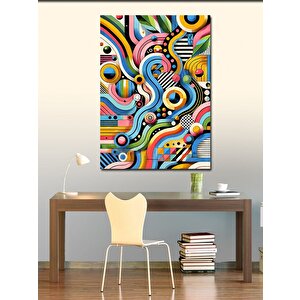 Kanvas Tablo Soyut Renkli Desen Ve Hareket 100x140 cm
