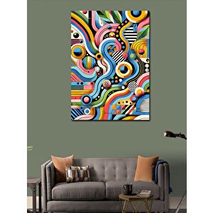 Kanvas Tablo Soyut Renkli Desen Ve Hareket 100x140 cm