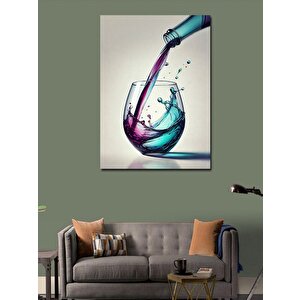 Kanvas Tablo Kadehe Dökülen Şarap Figürü 100x140 cm