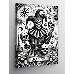 Kanvas Tablo Kafatası Joker Çizimi 70x100 cm