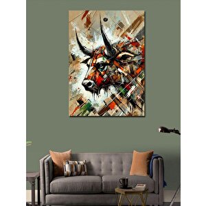 Kanvas Tablo Soyut Boğa Enerji Ve Renkler 50x70 cm