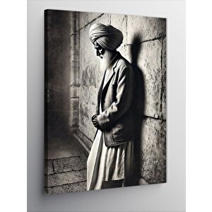 Kanvas Tablo Gölgede Düşünen Adam 100x140 cm