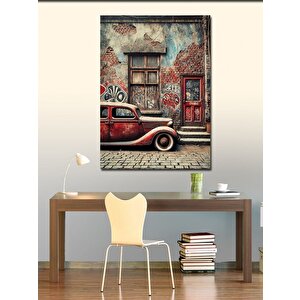 Kanvas Tablo Eski Araba Ve Sokak 50x70 cm