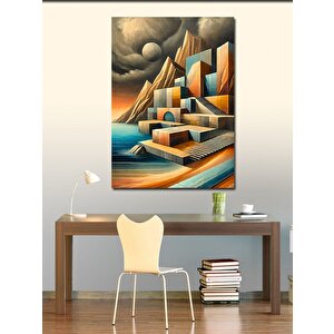 Kanvas Tablo Soyut Mimari Ve Deniz Manzarası 50x70 cm