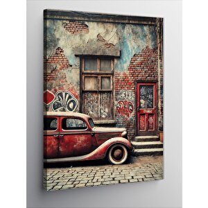 Kanvas Tablo Eski Araba Ve Sokak 70x100 cm