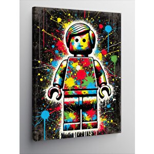 Kanvas Tablo Lego Figürü Ve Soyut Desen 100x140 cm