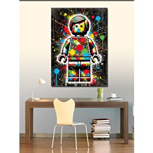 Kanvas Tablo Lego Figürü Ve Soyut Desen 100x140 cm