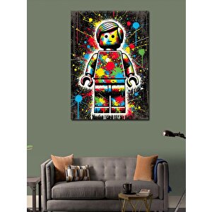 Kanvas Tablo Lego Figürü Ve Soyut Desen 70x100 cm