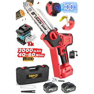 10 Pilli Çift Bataryalı Kömürsüz Seri Akülü Dal Budama Kesme Makinesi Otomatik Yağlamalı 20cm Pala