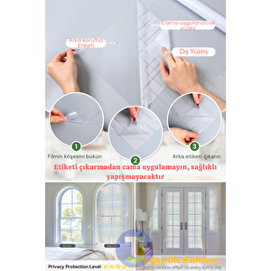 Technojet Statik Buzlu Desenli Cam Kaplama Filmi Duşa Kabin Ofis Balkon Dekorasyon Folyo 60cmx100cm