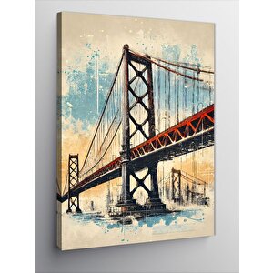 Kanvas Tablo Köprü Manzarası Sanatı 70x100 cm