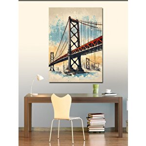 Kanvas Tablo Köprü Manzarası Sanatı 70x100 cm